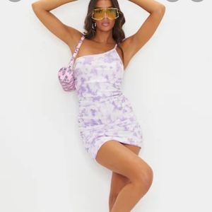 Lilac Ribbed One Sholder Dress